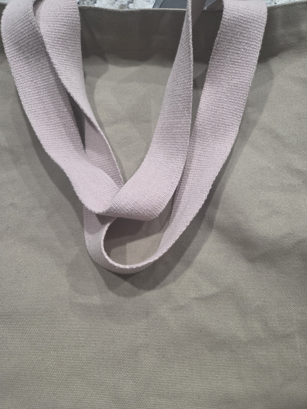Marco Bicego Tan Canvas Tote with Pink Handles - Picture 3 of 3